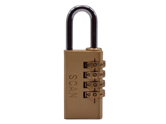 SCAPLB28COM - Brass Combination Padlock 28mm