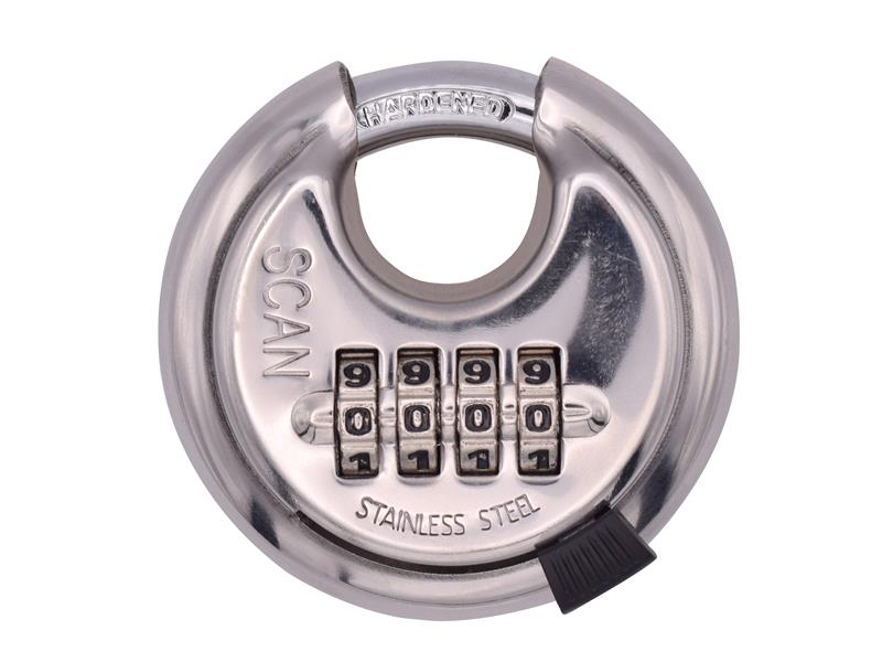 SCAPLSS70CD - Stainless Steel Disk Type Combination Padlock 70mm