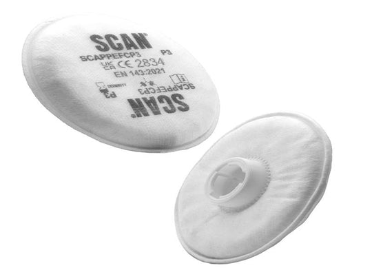 SCAPPEFCP3 - Twin Half Mask P3 Particle Filter Cartridge (Pack of 2)