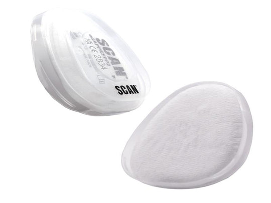 SCAPPEFPP2 - Twin Half Mask P2 Replacement Particle Filter Material (Pack of 2)