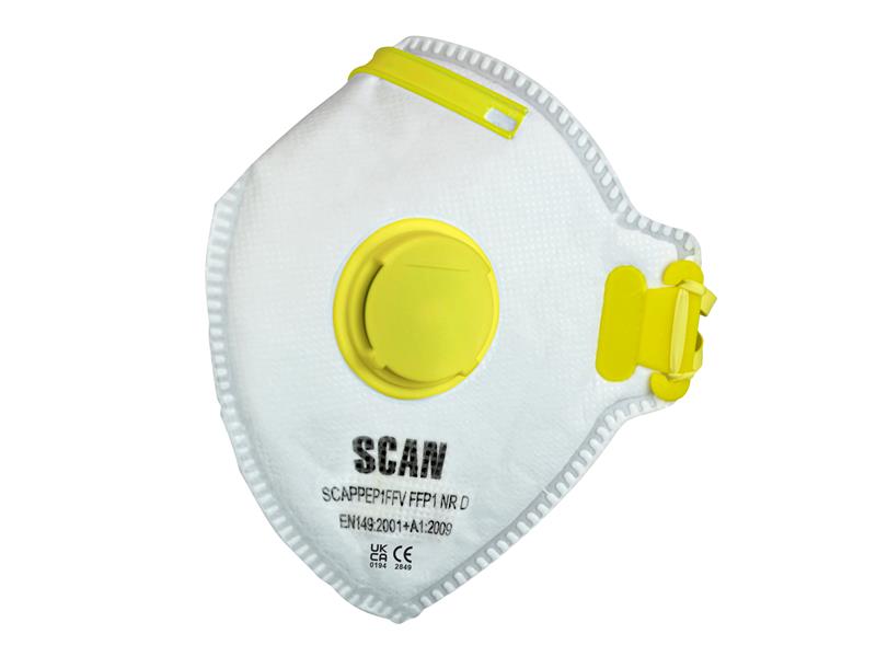 SCAPPEP1FFV - Fold Flat Valved Disposable Mask FFP1 (Pack of 3)