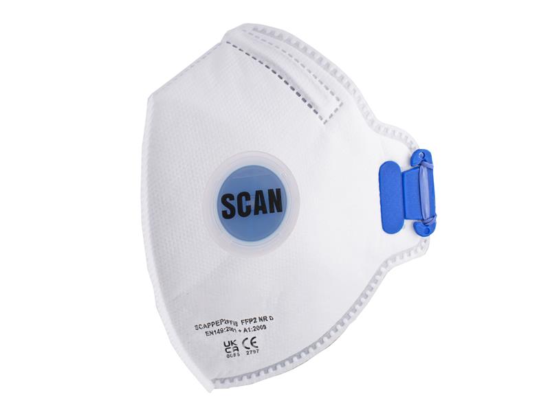 SCAPPEP2FFVB - Fold Flat Disposable Mask Valved FP2 Protection (Pack 10)