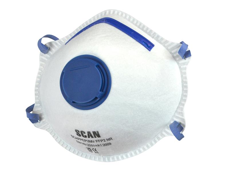 SCAPPEP2MV - Moulded Disposable Mask Valved FFP2 Protection (Pack 3)