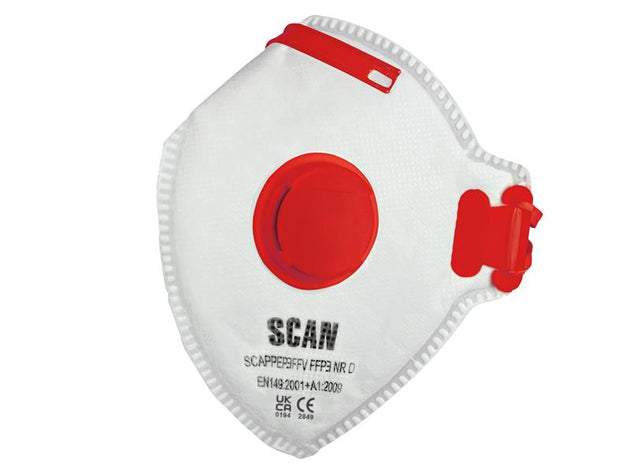 SCAPPEP3FFV - Fold Flat Disposable Valved Disposable Mask FFP3 Protection (Pack 3)