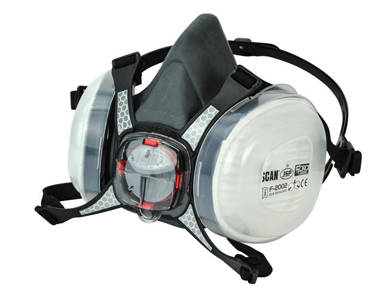 SCAPPERESPP2 - Twin Half Mask Respirator + P2 Dust Filter Cartridges