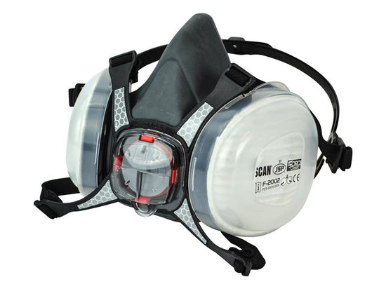 SCAPPERESPP2 - Twin Half Mask Respirator + P2 Dust Filter Cartridges