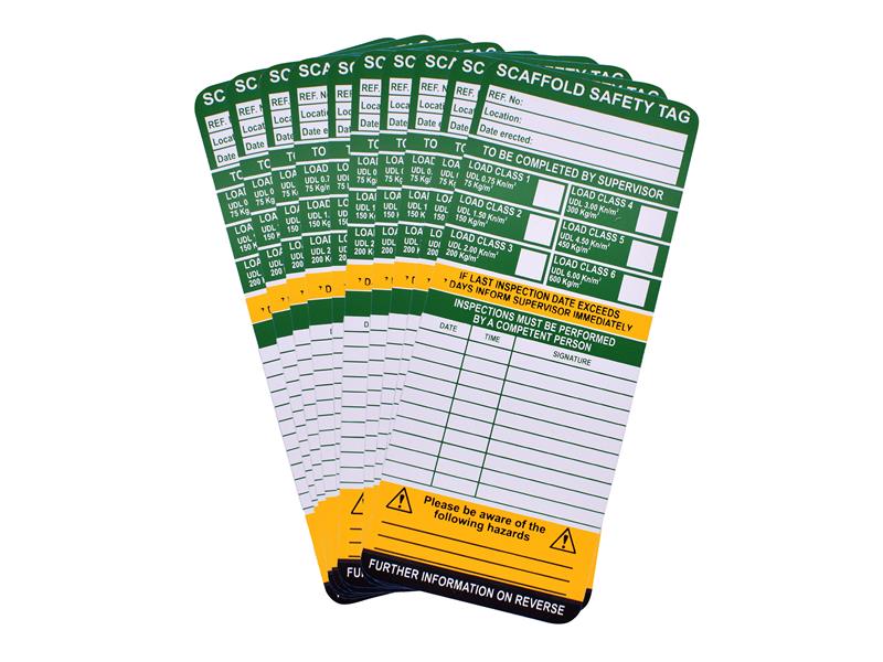 SCASCAFTAGI - Scaffold Tag Inserts Pack Of 10