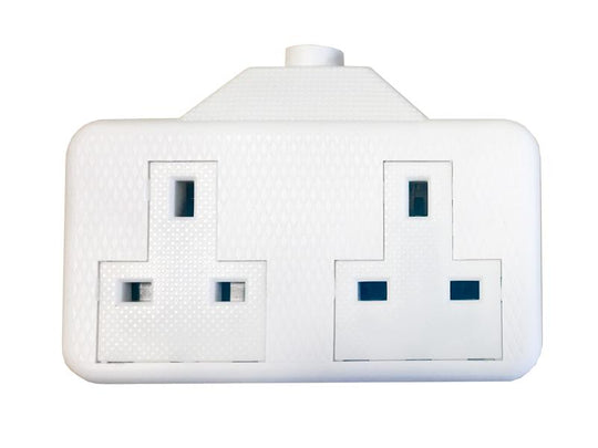 SMJRTS2GW - White Trailing Extension Socket 13A 2-Gang