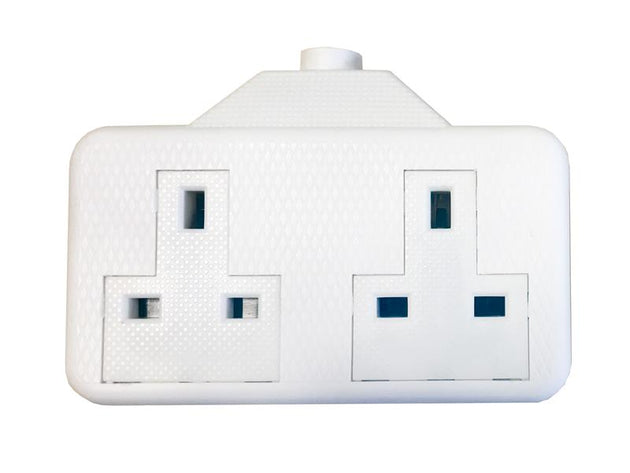 SMJRTS2GW - White Trailing Extension Socket 13A 2-Gang