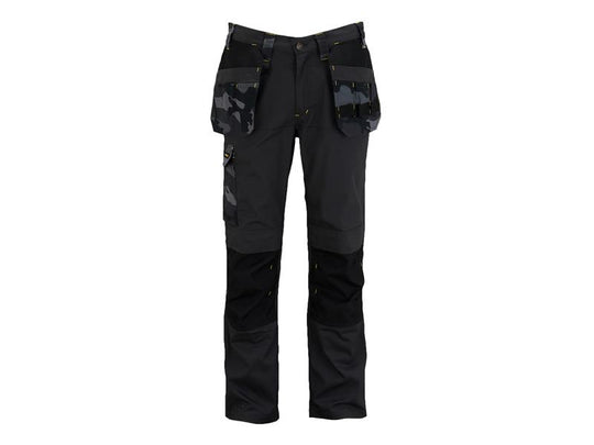 STCDIXONC32 - Dixon Slim Fit Trousers Black Camouflage Waist 32in Leg R