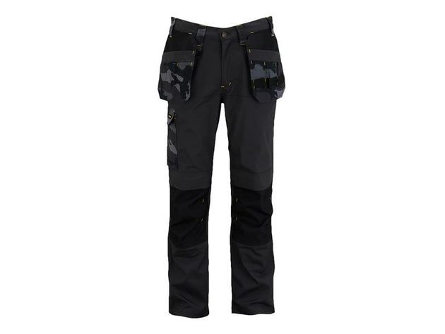 STCDIXONC32 - Dixon Slim Fit Trousers Black Camouflage Waist 32in Leg R