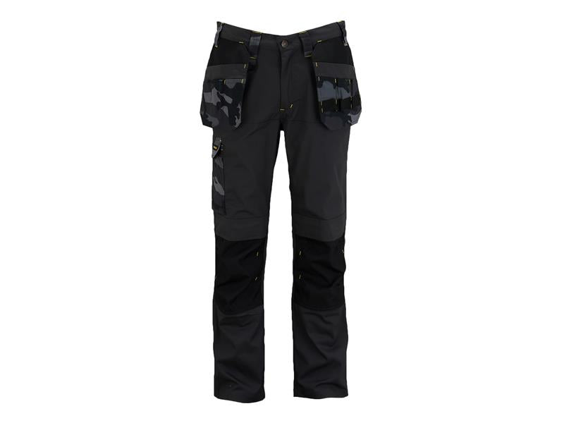 STCDIXONC32 - Dixon Slim Fit Trousers Black Camouflage Waist 32in Leg R