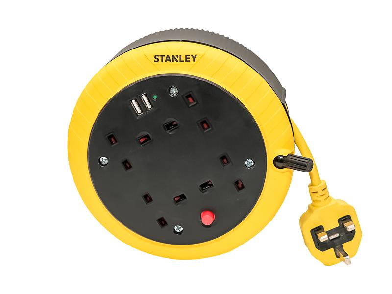 STEC5M2USB - Cable Reel 240V 13A 4-Socket + 2 USB 5m