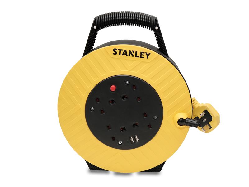 STEC75M2USB - Semi-Enclosed Cable Reel 240V 13A 4-Socket + 2 USB 7.5m