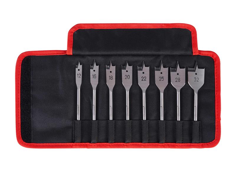 STRKFWDK08 - Flat Wood Drill Bit Set, 8 Piece
