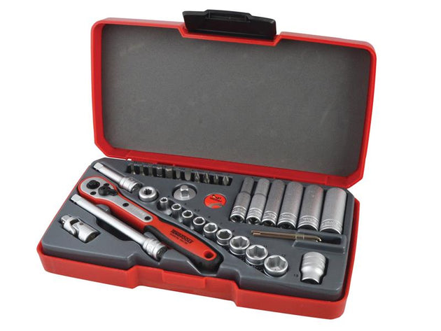 TENT1436 - T1436 Socket Set of 36 Metric 1/4in Drive