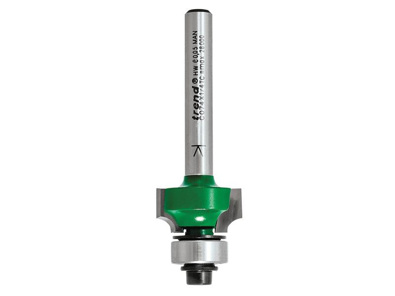 TREC07414TC - C074 x 1/4 TC Round Over Two Flute Cutter 3.2 x 9.5mm