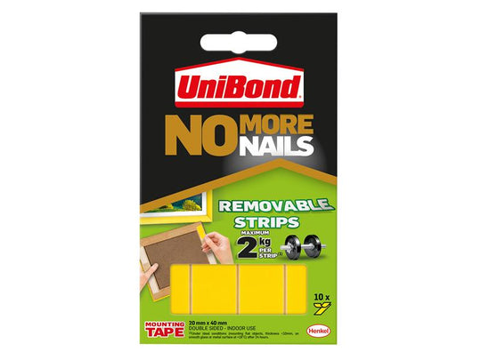 UNI781739 - No More Nails Removable Double Sided Strips 10 x 40mm