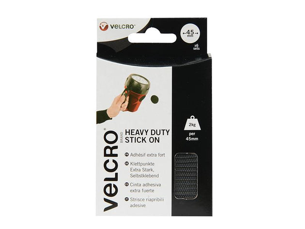 VEL60248 - Heavy-Duty Stick On Coin 45mm x 6 Sets Black 60248
