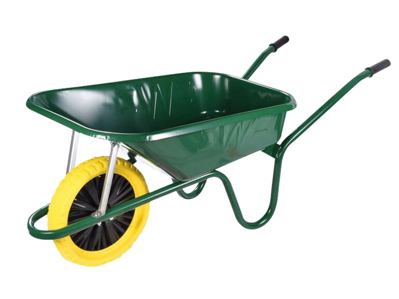 WALBGPPDD - 90L Green Builder's Wheelbarrow - Puncture Proof