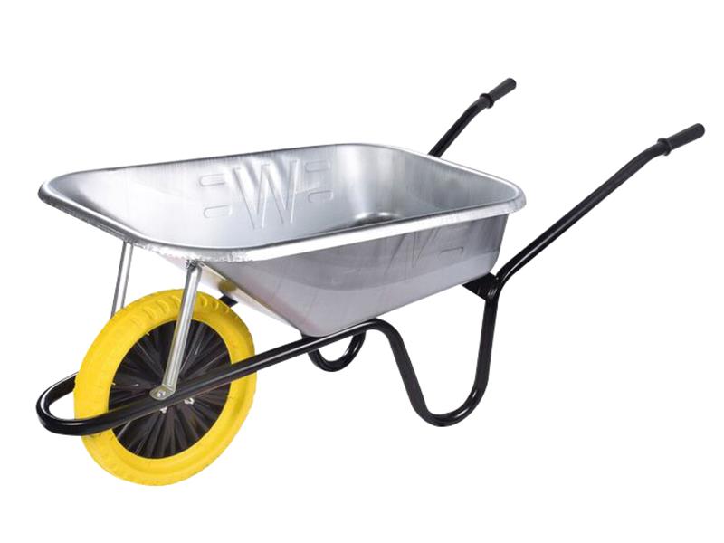 WALBGVPPDD - 90L Galvanised Builder's Wheelbarrow - Puncture Proof