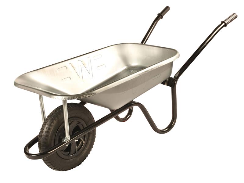 WALCGVP - 85L Galvanised Contractor Wheelbarrow - Pneumatic