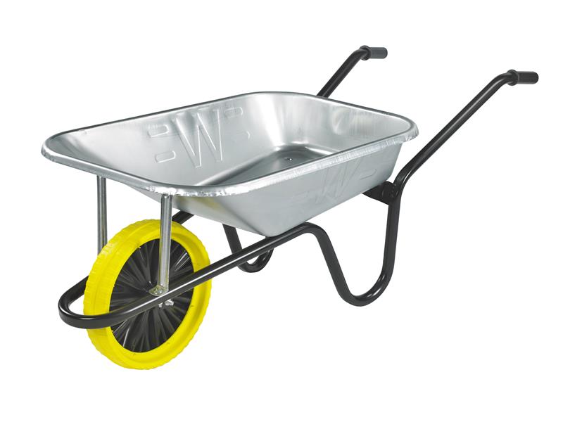WALCGVPP - 85L Galvanised Contractor Wheelbarrow - Puncture Proof