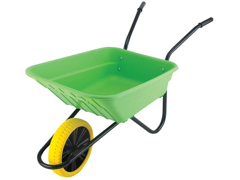 WALSHLMPPDD - 90L Lime Polypropylene Wheelbarrow - Puncture Proof