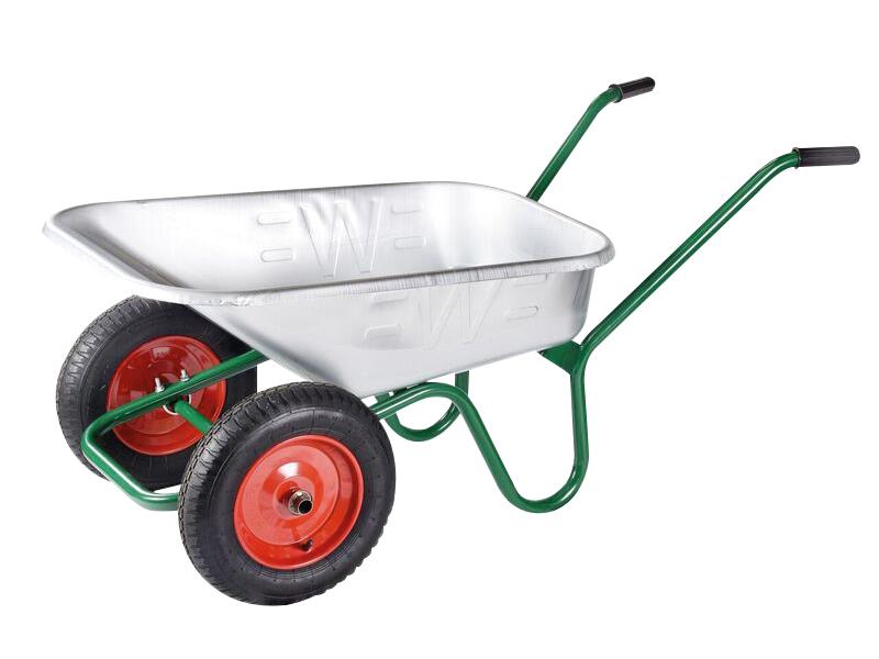 WALWGVTWPDD - 90L Galvanised Windsor Twin Wheelbarrow