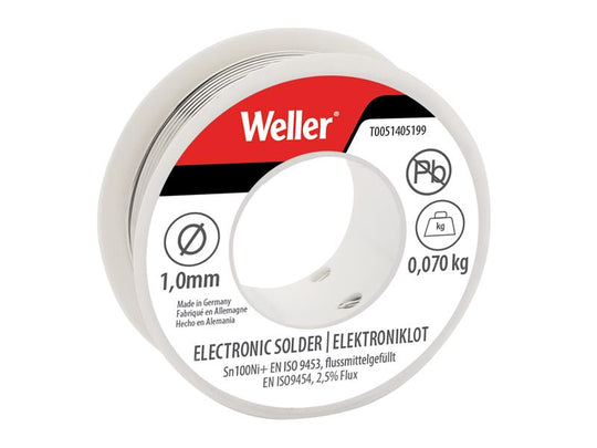 WEL51405199 - Electronic Lead-Free Solder Sn100Ni100+, 1mm 70g