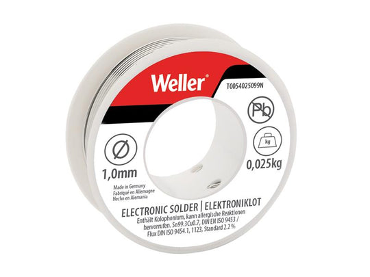 WEL54025099N - Electronic Lead-Free Solder Sn99 Cu3, 1mm 25g