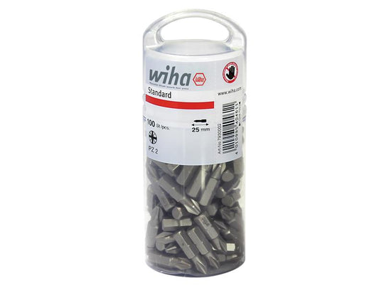 WHA40462 - Standard Pozidriv Bits PZ2 25mm Tub of 100