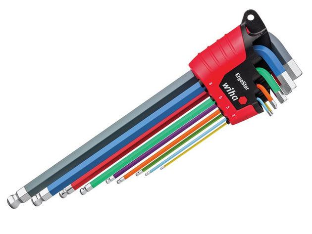 WHA43849 - ErgoStar Colour Hex Ball End L-key Set, 9 Piece