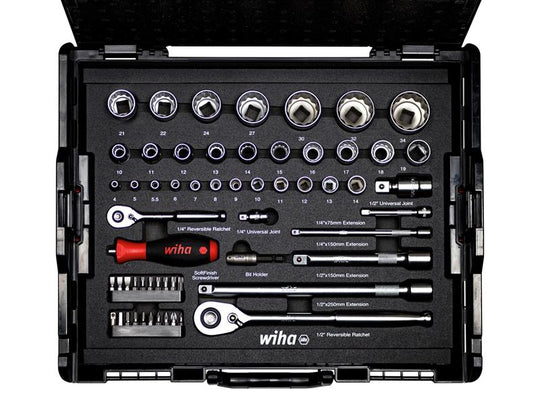 WHA44685 - 1/4in & 1/2in Nut Driver & Bit Set, 60 Piece (inc. Case)