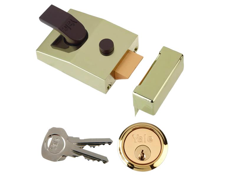 YALP89BLX - P89 Deadlock Nightlatch 60mm Backset Brasslux Finish Visi